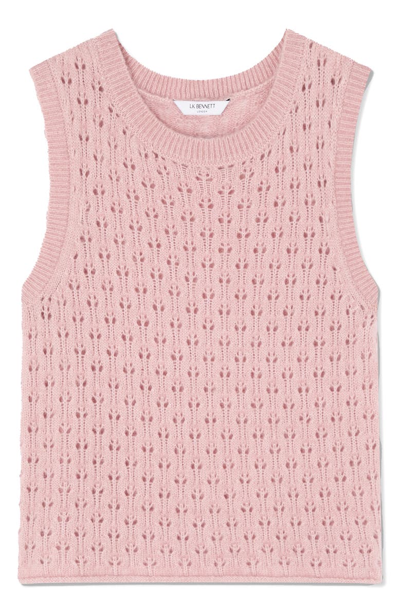 LK Bennett Gaia Pointelle Vest, Alternate, color, Light Pink
