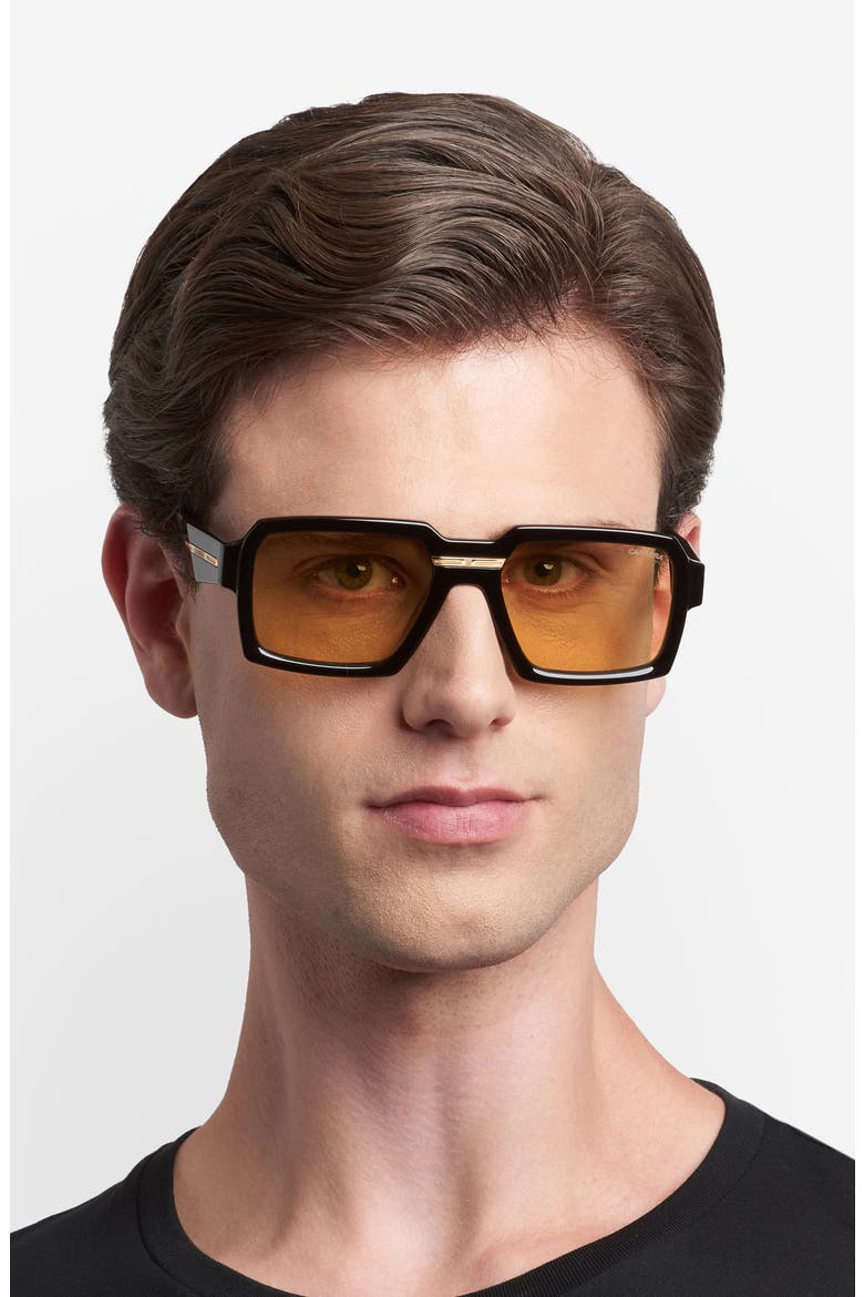 Victory C 55mm Rectangular Sunglasses, Alternate, color, BLACK/ YELLOW PHOTOCHROMATIC