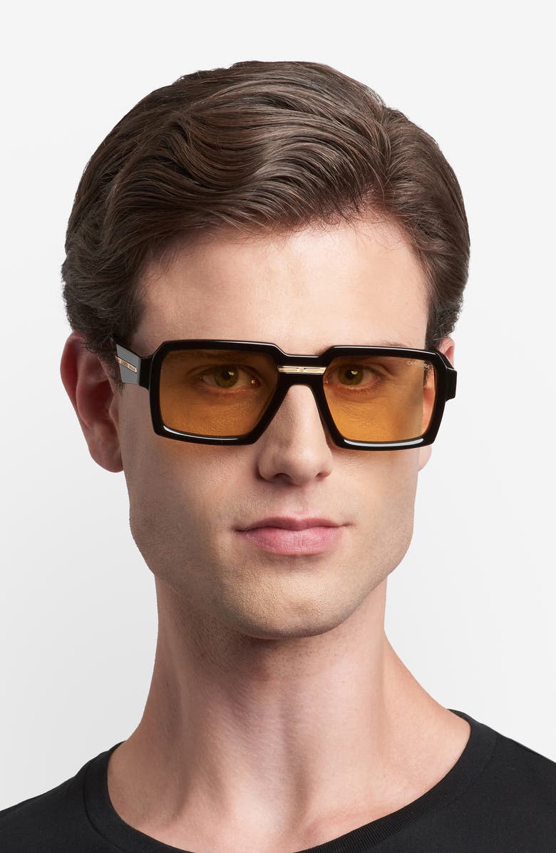 Carrera Eyewear Victory C 55mm Rectangular Sunglasses, Alternate, color, Black/ Yellow Photochromatic