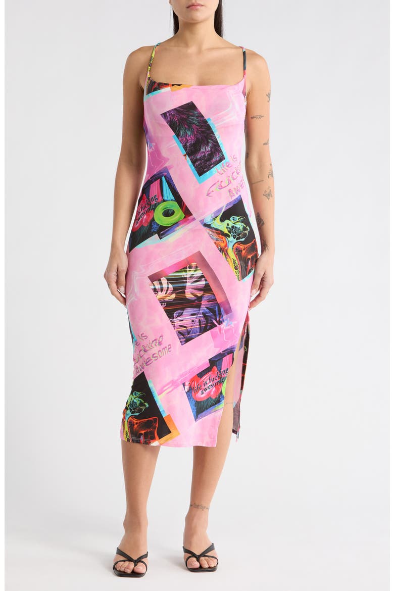 Graphic Slipdress, Main, color, PINK