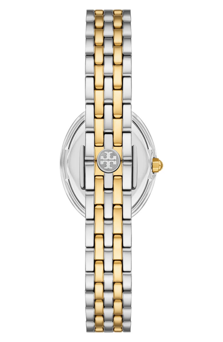 Tory Burch The Oval Bracelet Watch, 22mm x 28mm, Alternate, color, Two Tone