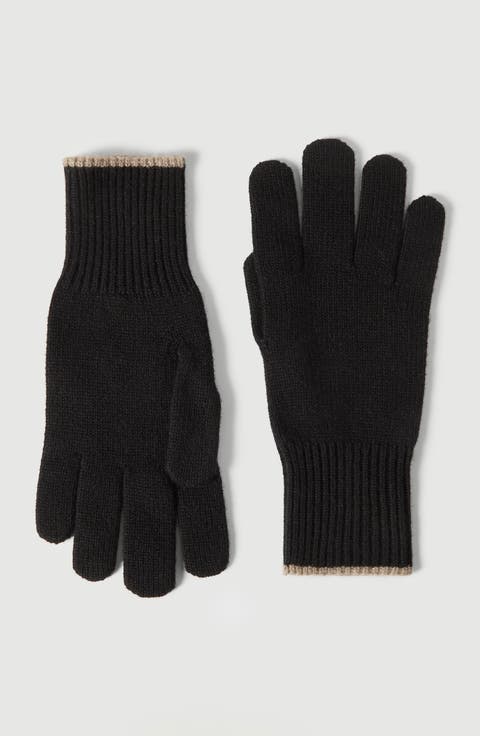 Cashmere knit gloves
