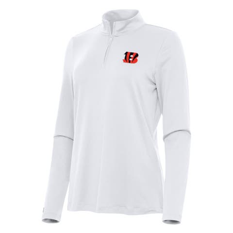 Women's Antigua  White Cincinnati Bengals Reprocess Quarter-Zip Top