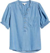 beachlunchlounge Lowen Short Sleeve Chambray Top