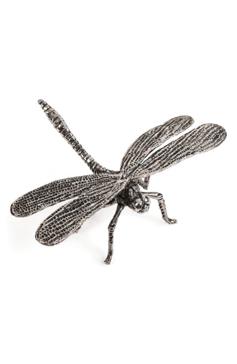 Antique Pewter Dragonfly Decorative Figurine