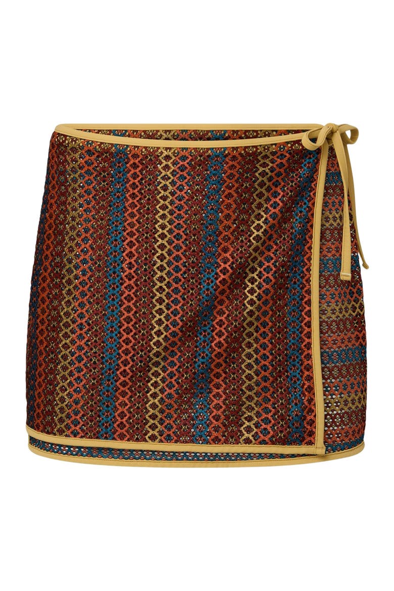 Crochet Mesh Mini Wrap Skirt, Alternate, color, PALE GOLD MULTI
