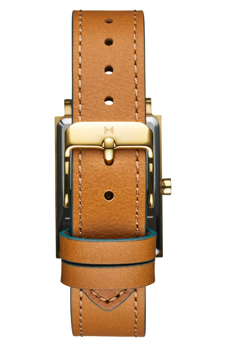 MVMT Signature Square Alpine Treasure Leather Strap Watch, 24mm, Alternate, color, 
