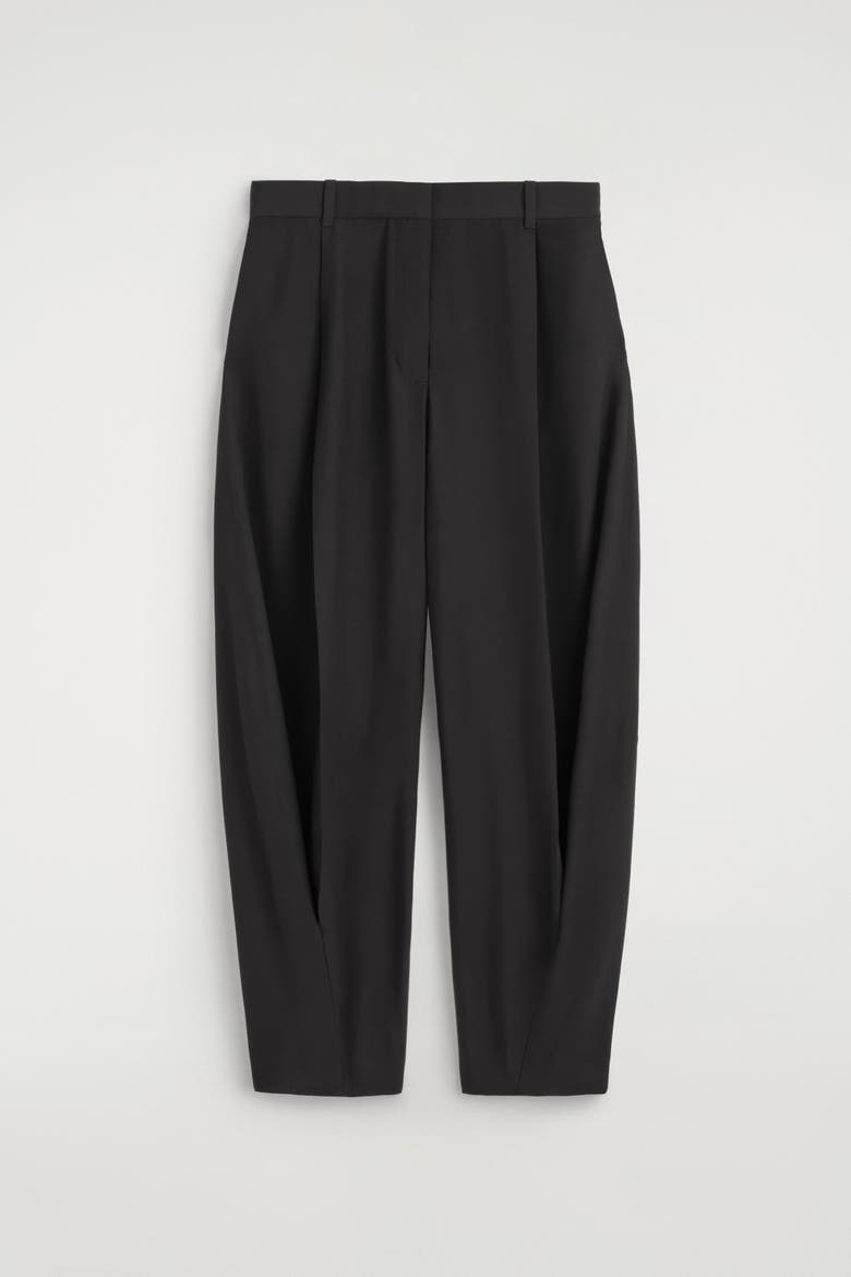 Pleated Balloon-Leg Pants, Alternate, color, BLACK