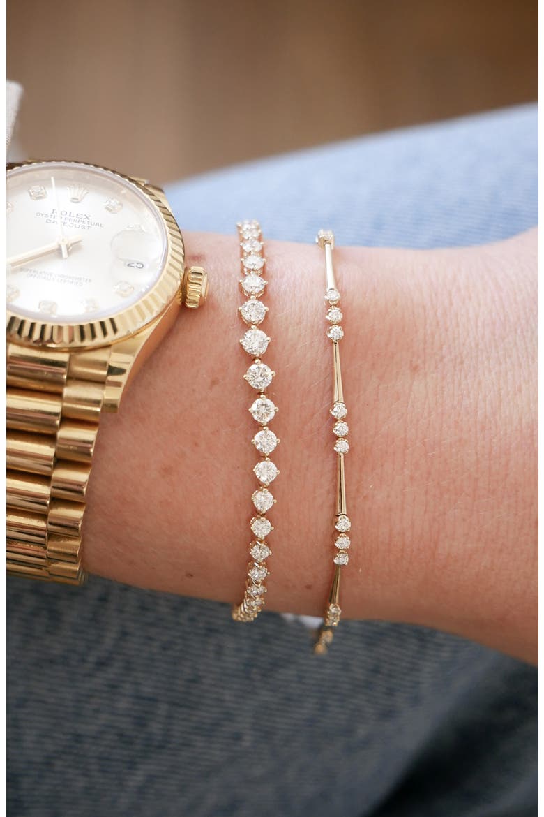 Crown Set Diamond Eternity Bracelet, Alternate, color, GOLD