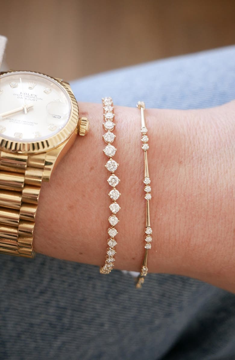 EF Collection Crown Set Diamond Eternity Bracelet, Alternate, color, Gold