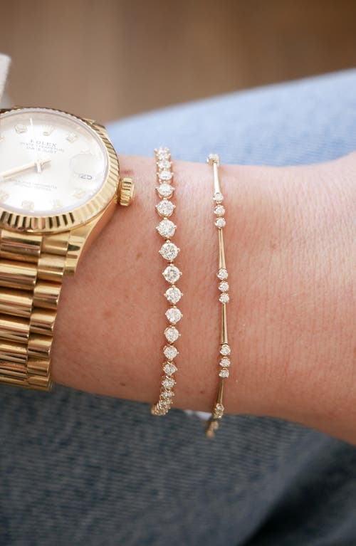 Ef Collection Crown Set Diamond Eternity Bracelet In Gold