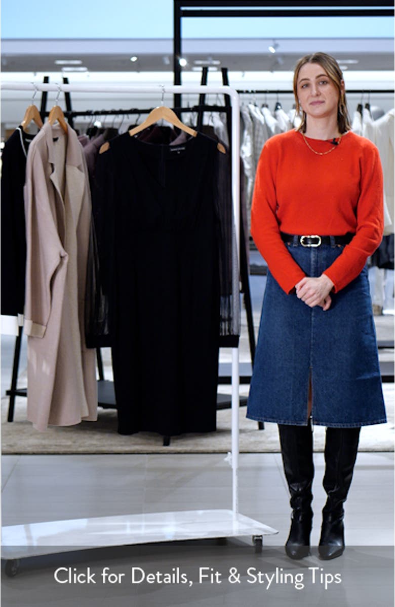 Tulle Long Sleeve Sheath Dress, sales video thumbnail