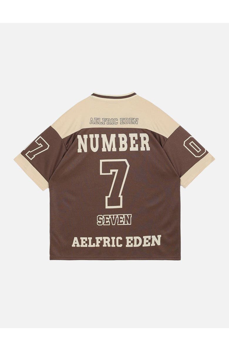 AELFRIC EDEN Contrast Color Soccer Jersey, Alternate, color, Coffee