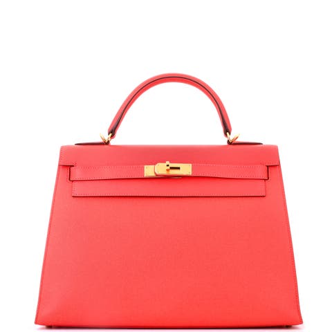 Kelly Handbag Pink Epsom with Gold Hardware 32
