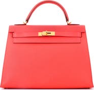 Pre-Owned Hermes Kelly Handbag Pink Epsom with Gold Hardware 32