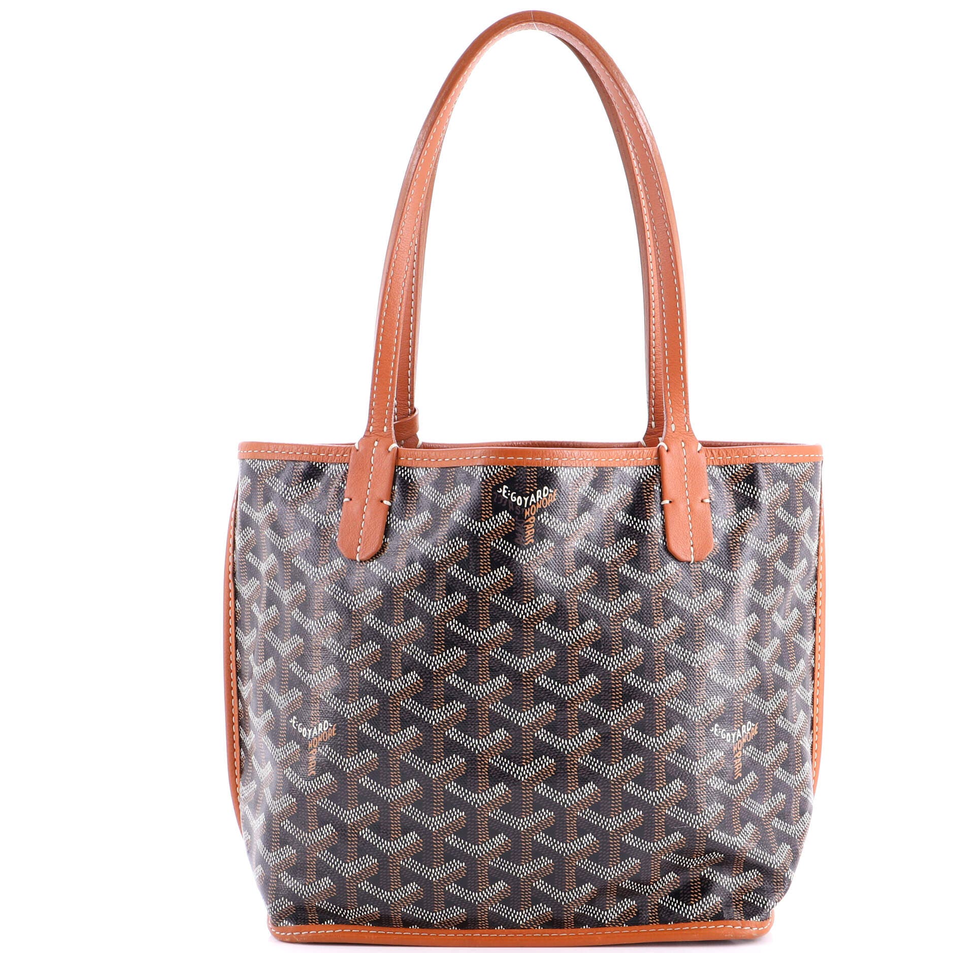 Pre-Owned Goyard Anjou Reversible Tote Coated Canvas Mini, Alternate, color, Brown