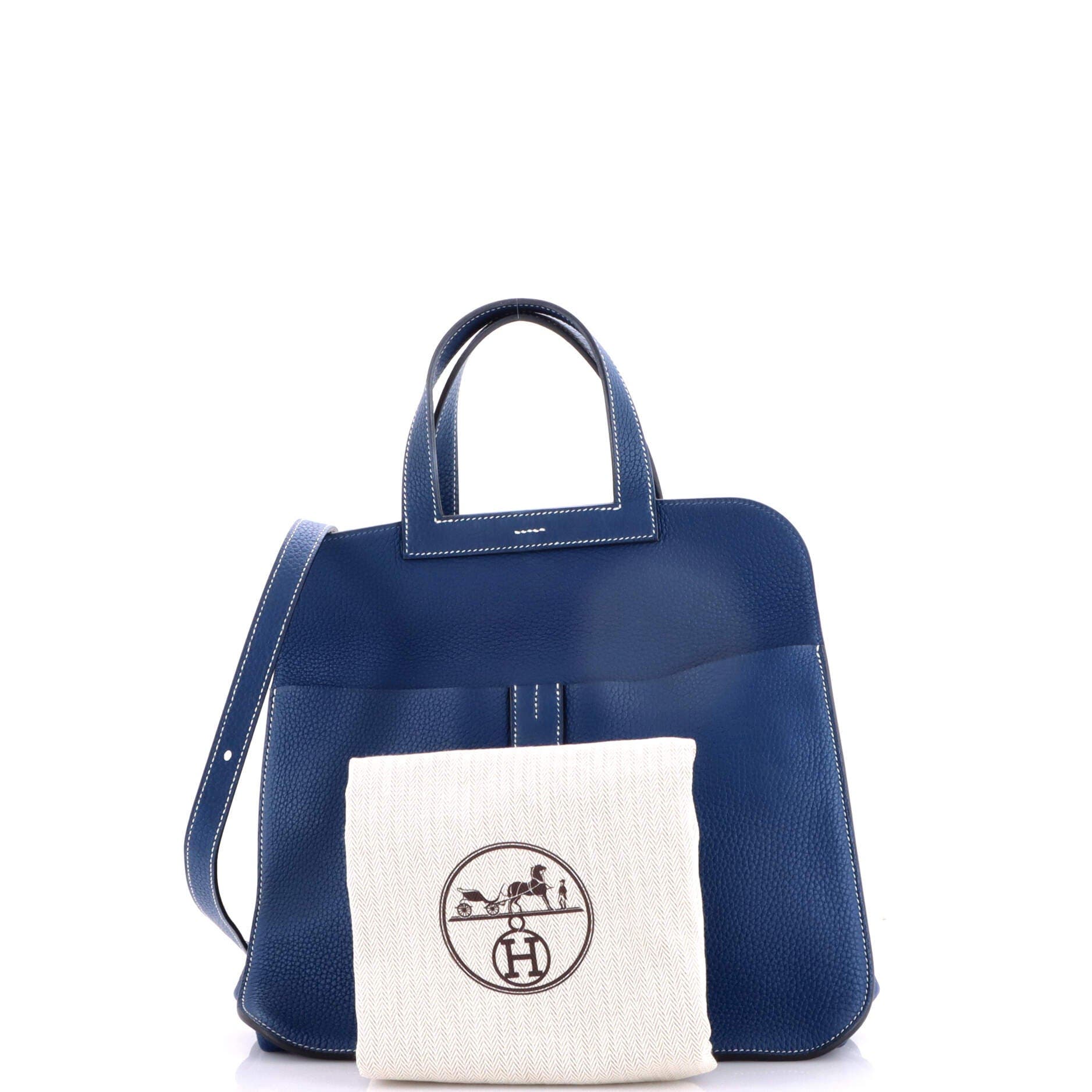 Pre-Owned Hermes Halzan Bag Clemence 31, Alternate, color, Deep Blue