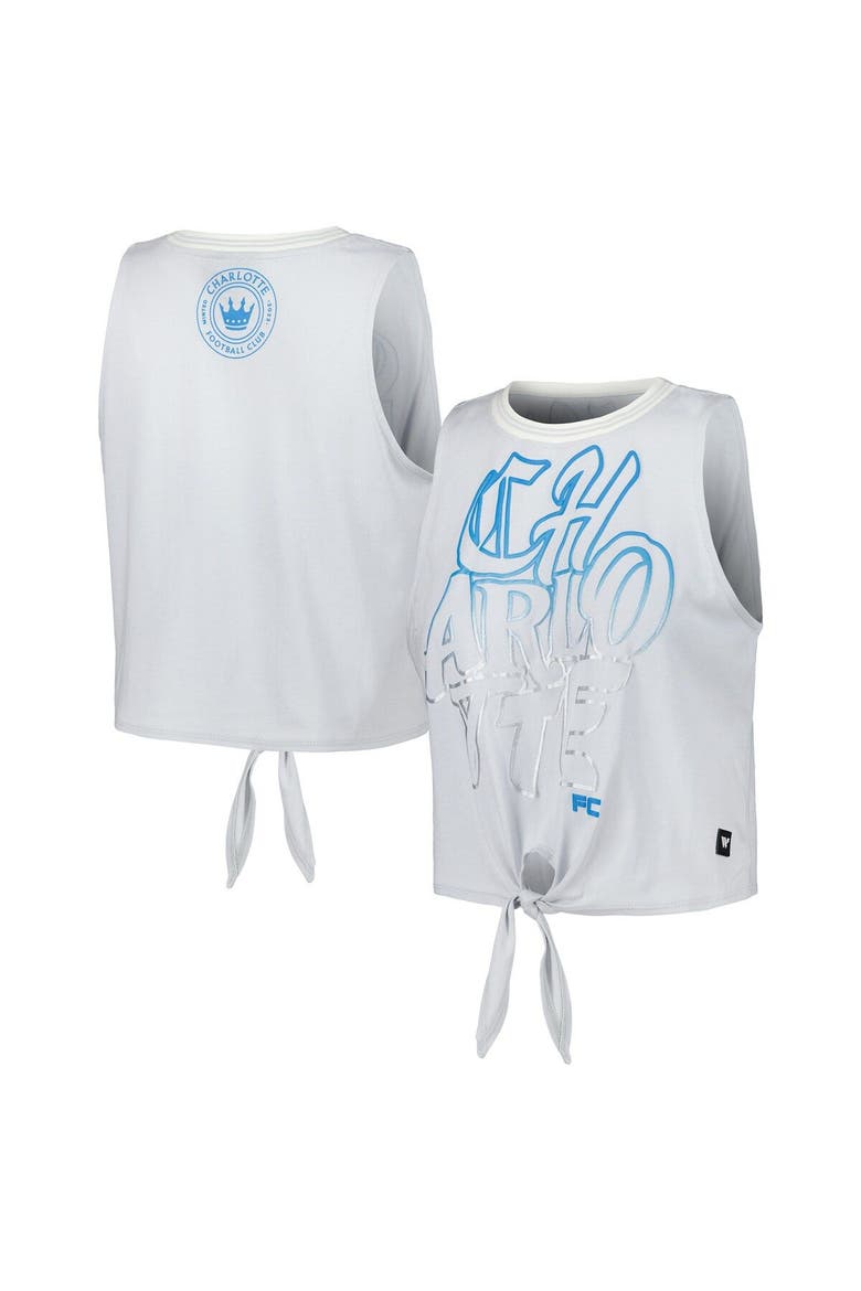 Women's The Wild Collective White Charlotte FC Twist-Tie Tank Top, Main, color, White