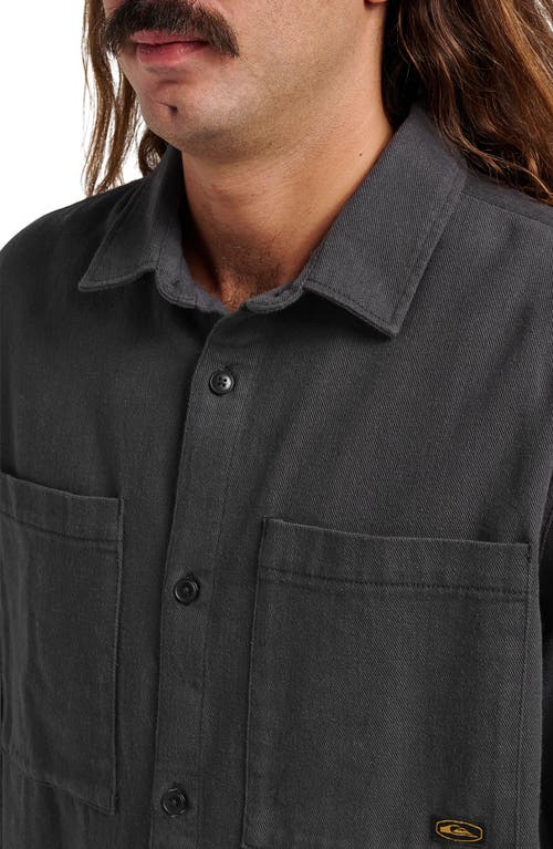 Quiksilver Herson Cotton Twill Buton-up Overshirt In Gray
