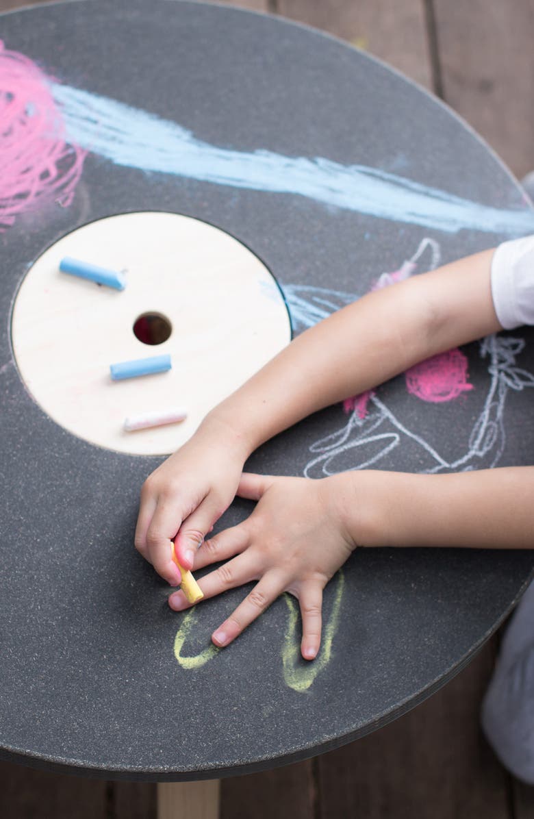 PlanToys<sup>®</sup> Round Chalkboard Table, Alternate, color, Brown