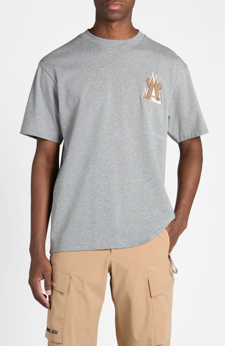Moncler Grenoble Embroidered Logo Cotton T-Shirt, Main, color, 