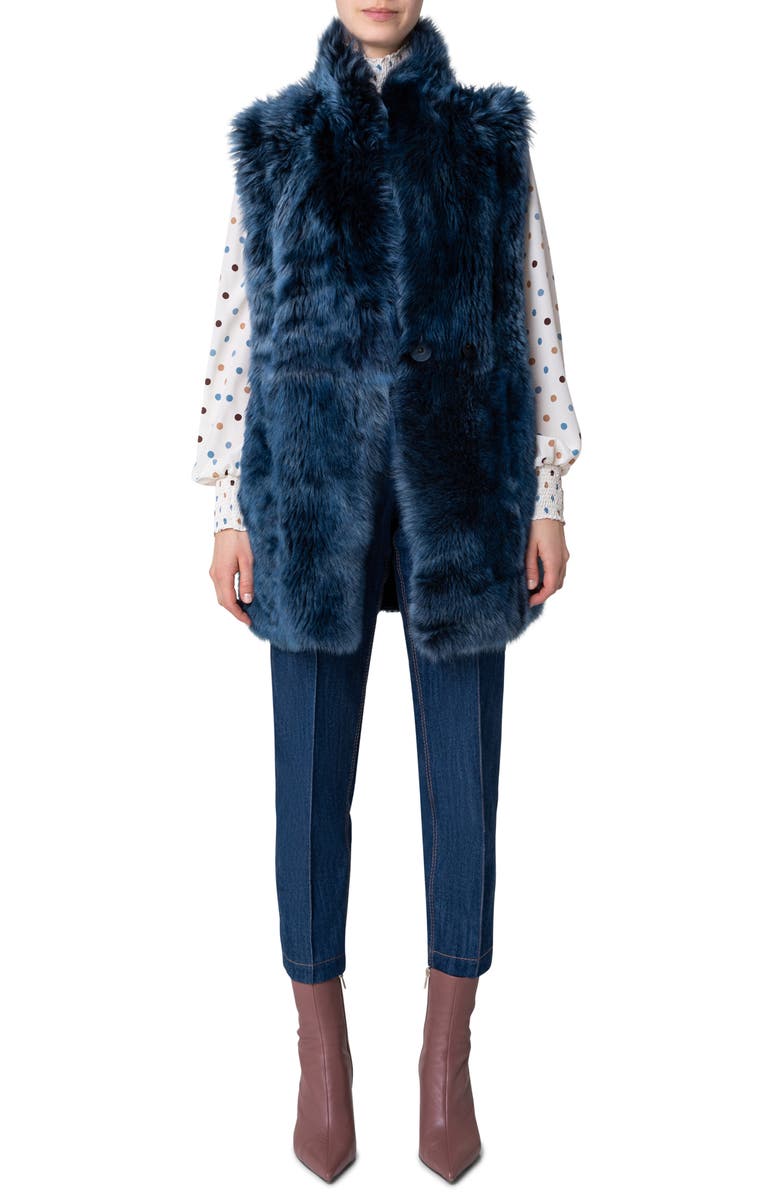 Akris punto Genuine Shearling Vest, Alternate, color, 