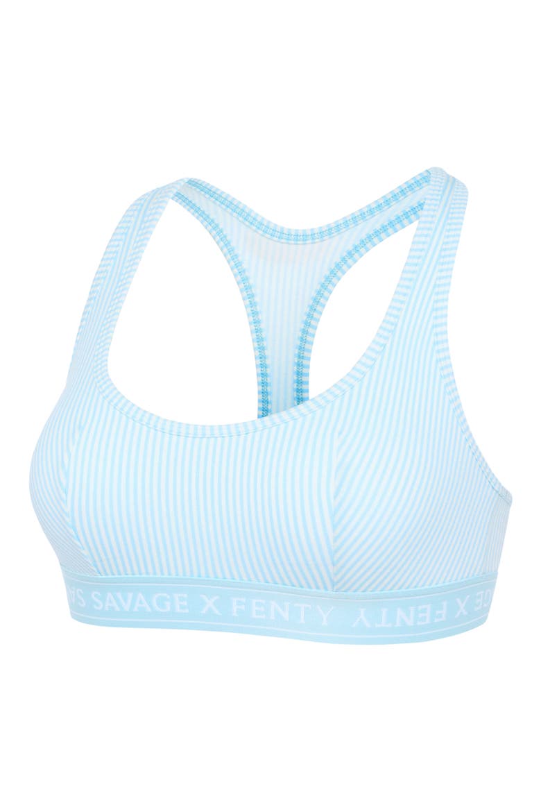 Stretch Cotton Essentials Bralette, Alternate, color, BEACHY BLUE LINE BY LINE PRINT