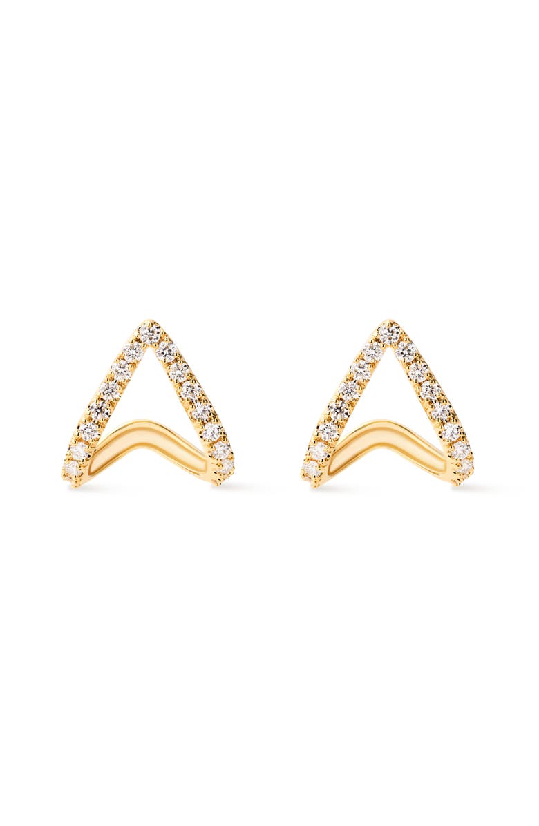 Ana Luisa Solid Yellow Gold - Diamond Velora Huggie Studs, Main, color, Gold