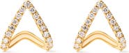 Ana Luisa Solid Yellow Gold - Diamond Velora Huggie Studs