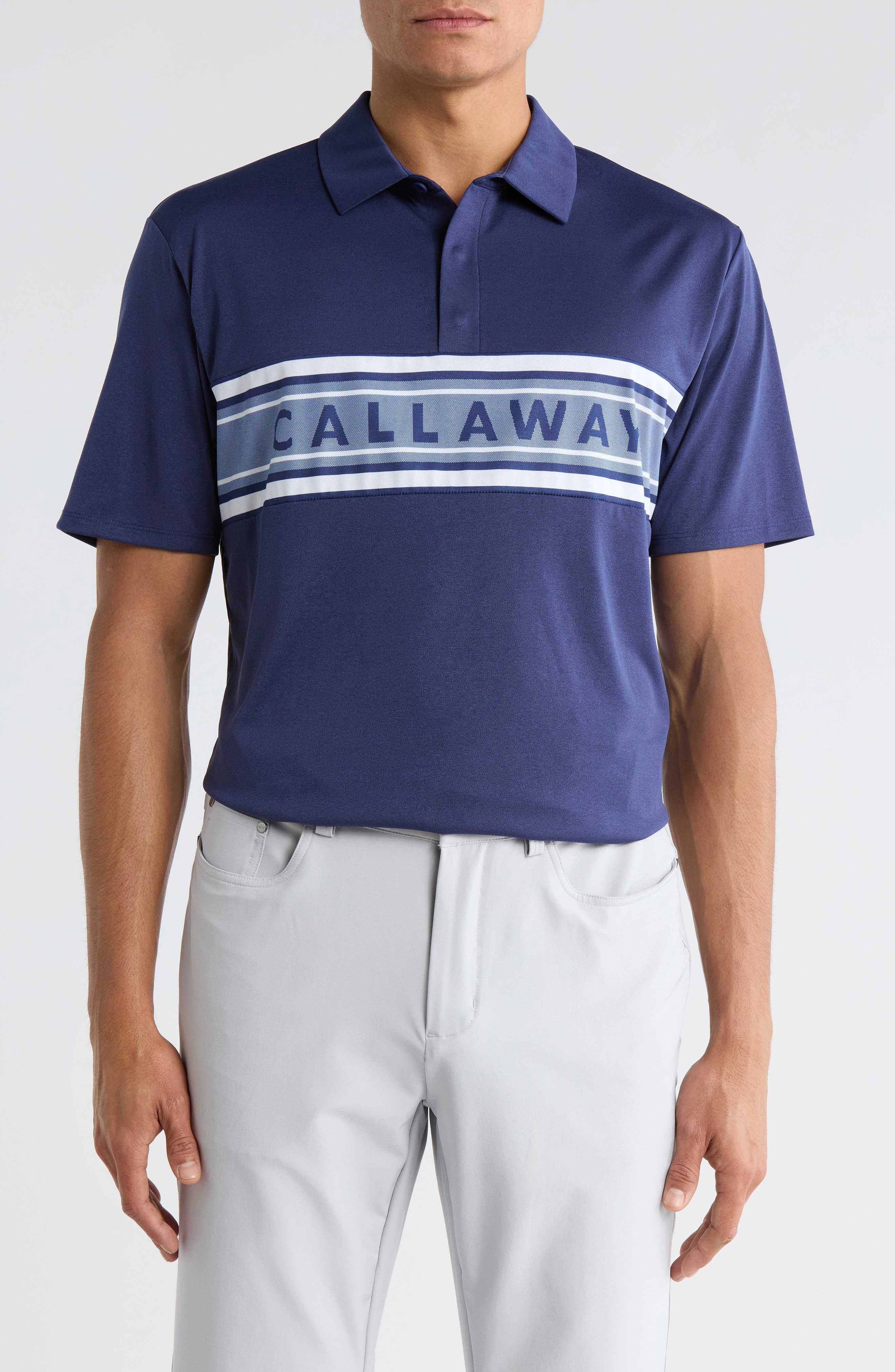 Callaway Logo Colorblock Golf Polo