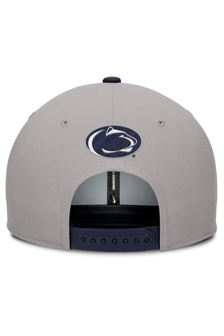 Men's Nike Gray/Navy Penn State Nittany Lions 2025 Sideline Campus Pro Local Snapback Hat, Alternate, color, Gray