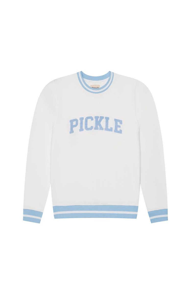 Ellsworth + Ivey Elle Women's Sweatshirt Collegiate Pickle, Main, color, Ivory / Light Blue