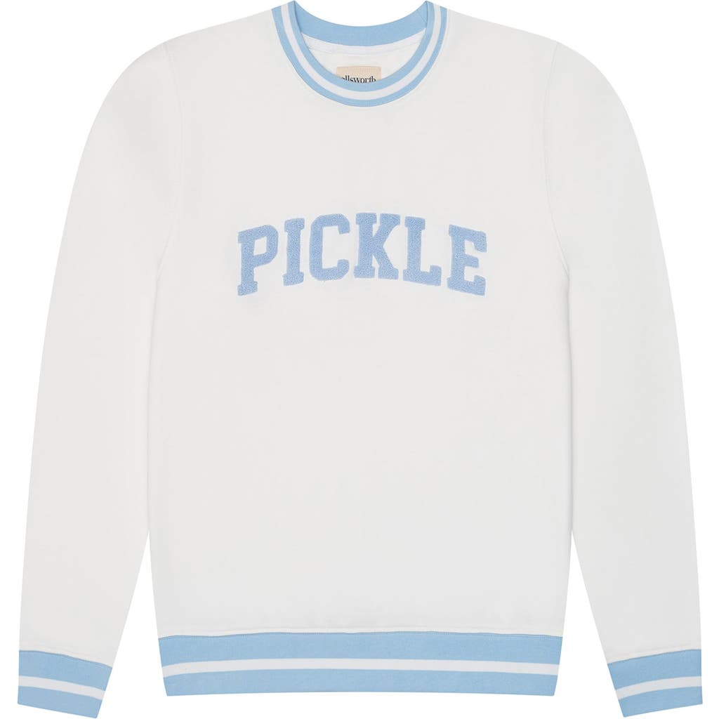 Ellsworth + Ivey Sweatshirt Collegiate Pickle In White