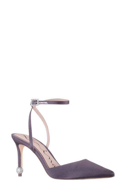 Nina Nasha Ankle Strap Pointed Toe Pump In Purple