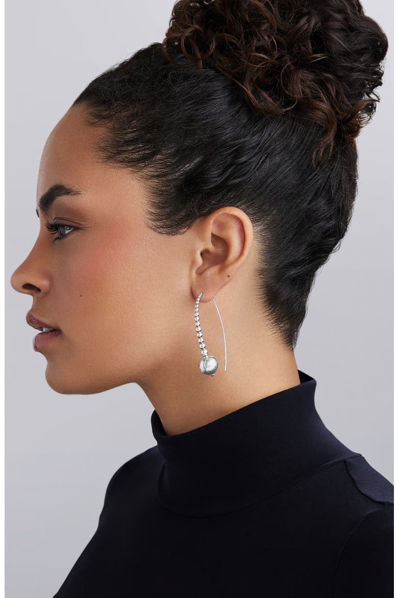 Caviar Bubbly Bubbly Drop Earrings, Alternate, color, SILVER