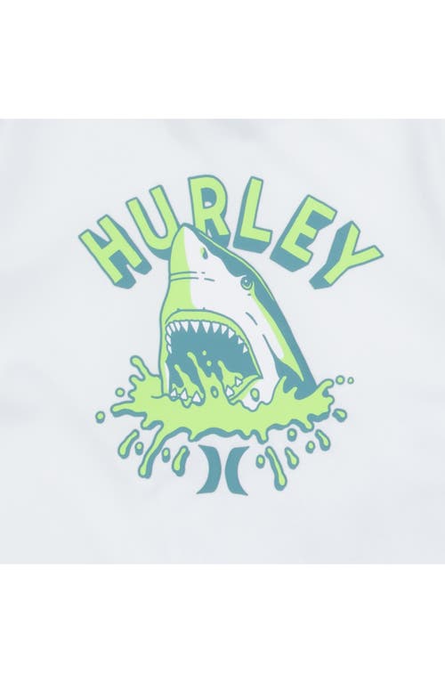 Hurley Shark Head Rashguard & Swim Shorts Set In Faded Green