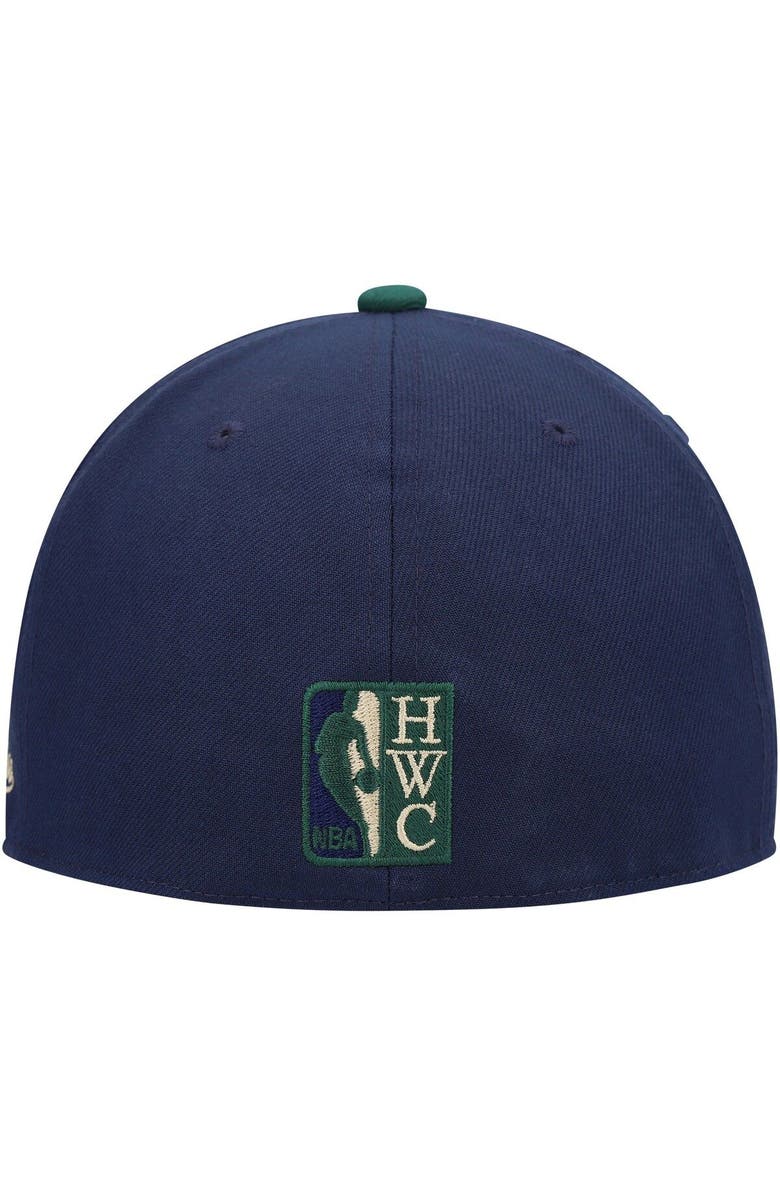 Mitchell & Ness Men's Mitchell & Ness Navy/Green Utah Jazz 40th Anniversary Hardwood Classics Grassland Fitted Hat, Alternate, color, 