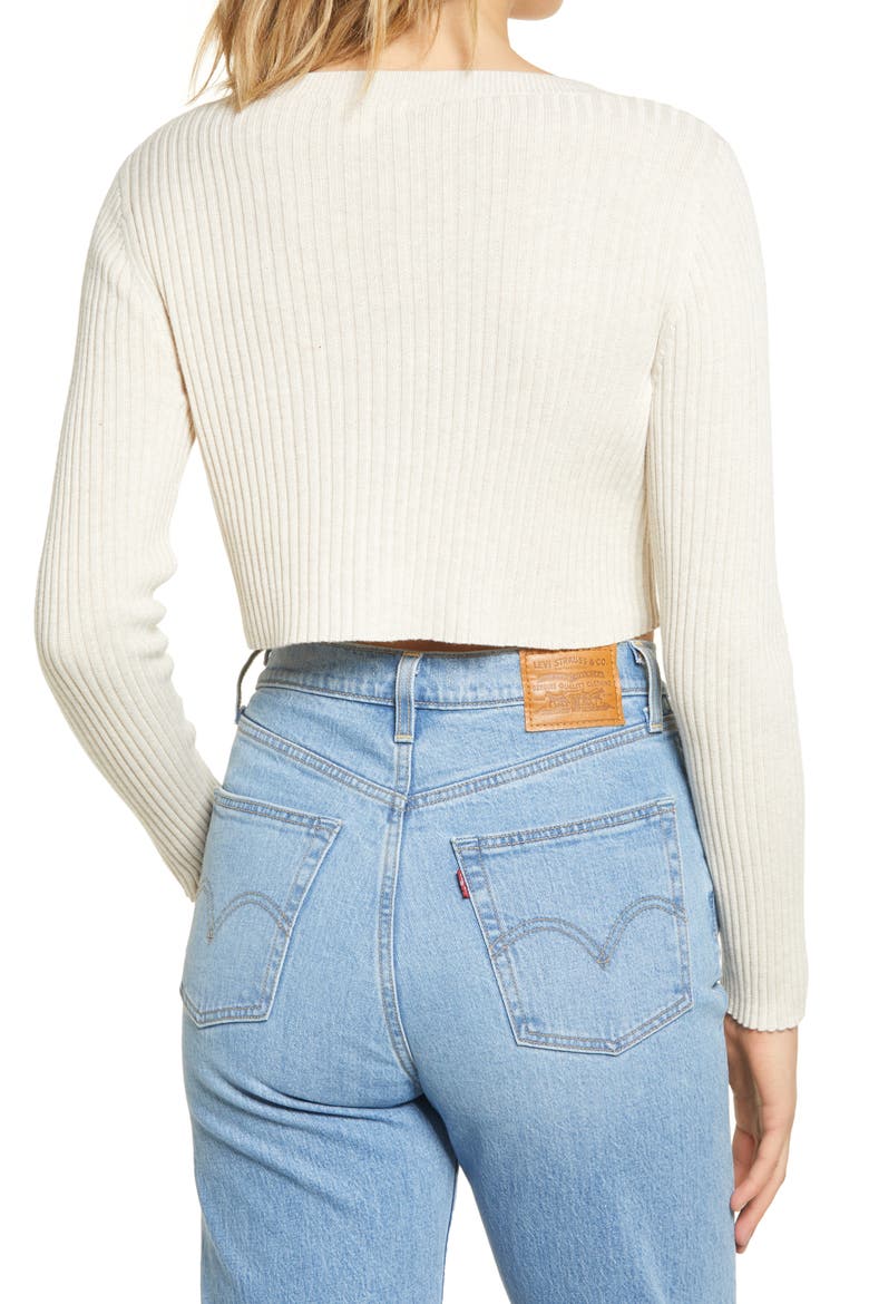 Cropped Cardigan, Alternate, color, BEIGE OATMEAL LIGHT HEATHER