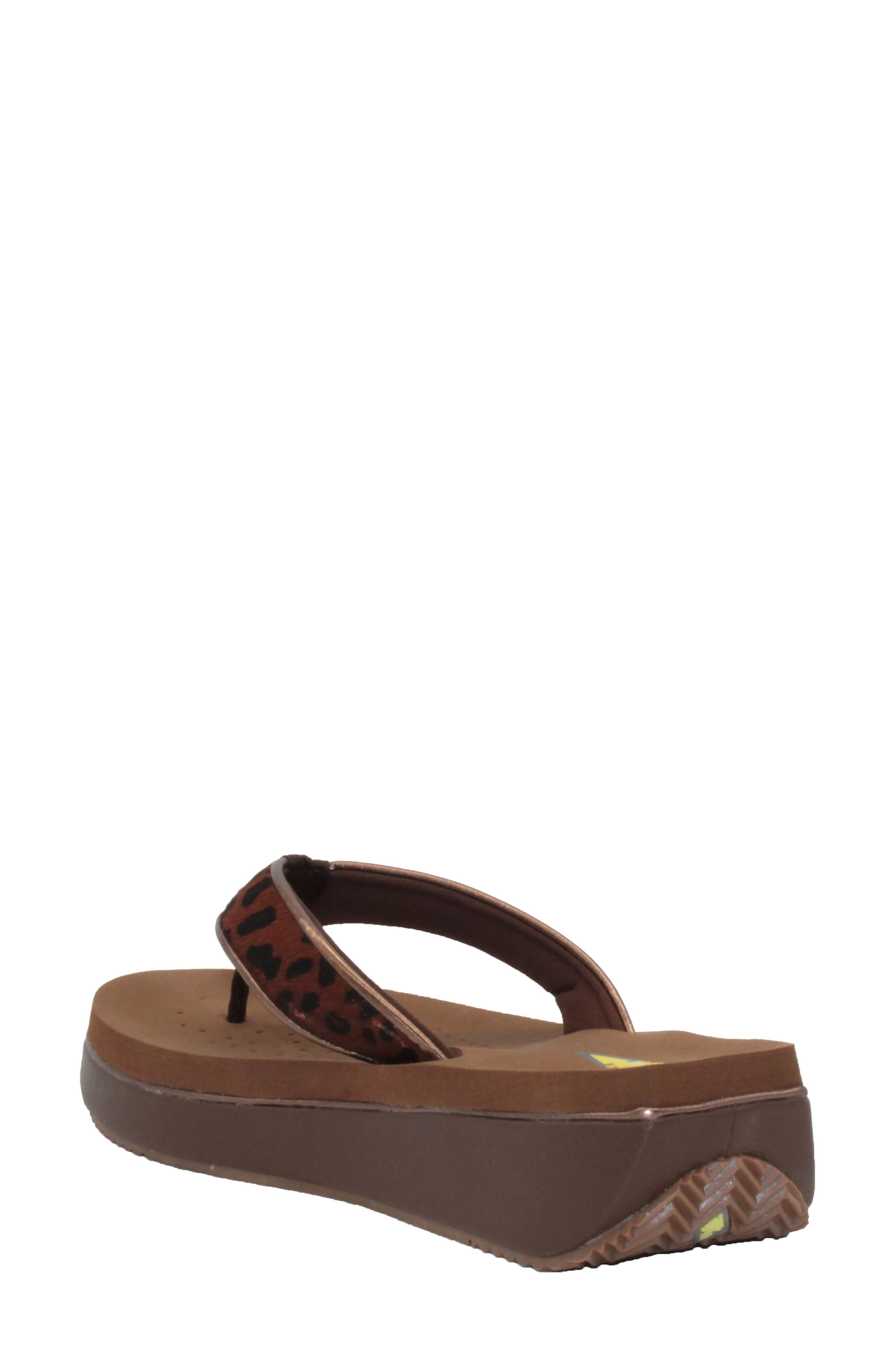 Neville Genuine Calf Hair Platform Flip Flop, Alternate, color, TAN LEOPARD CALF HAIR