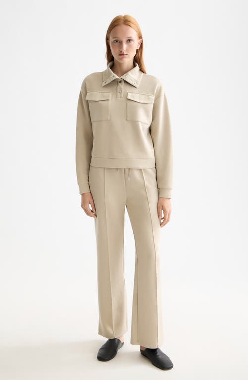 Scotch & Soda Interlock Seamed Cotton Blend Sweatpants In Neutral