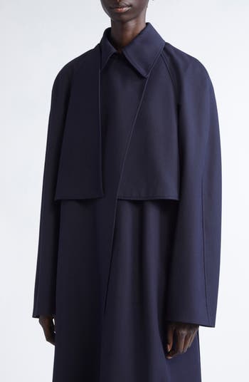 FFORME Lennox Belted Pleated Trench Coat with Detachable Sleeves