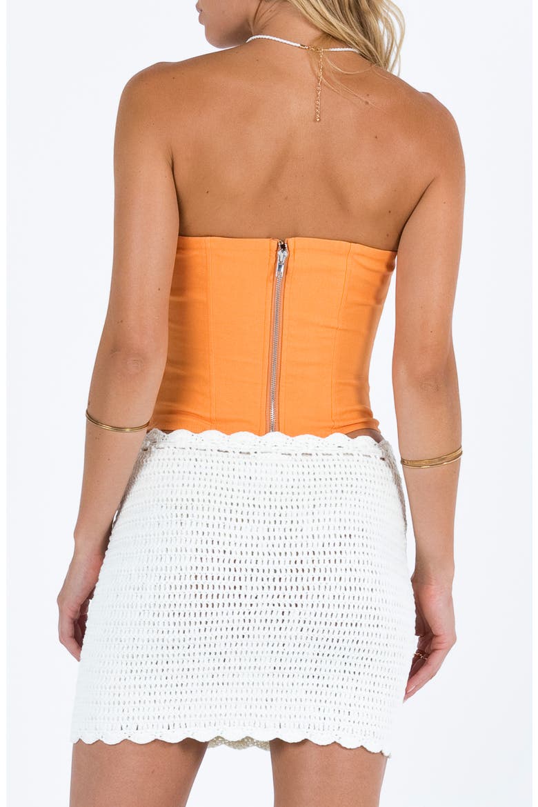 Mantello Strapless Corset Top, Alternate, color, ORANGE