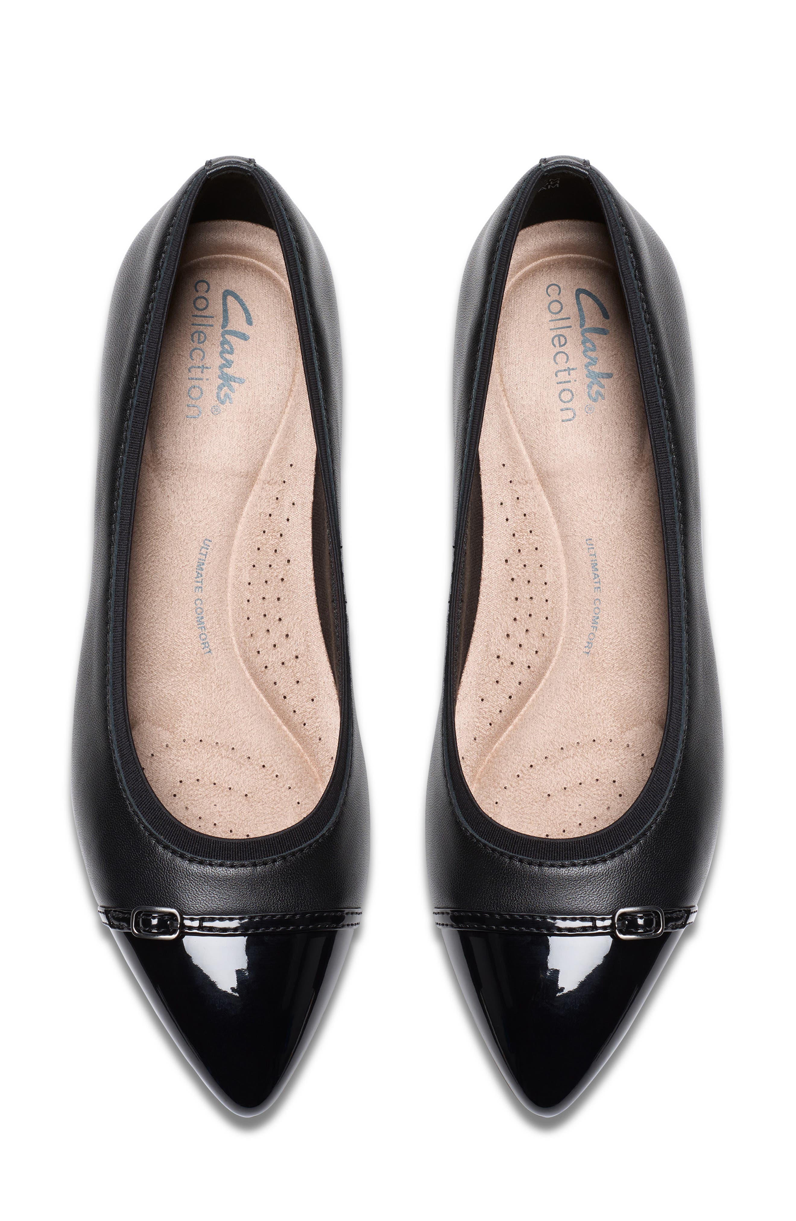 Clarks<sup>®</sup> Natalyn Dusk Flat, Alternate, color, Black Leather