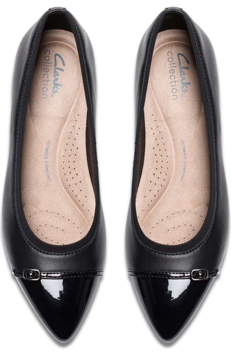 Clarks<sup>®</sup> Natalyn Dusk Flat, Alternate, color, Black Leather