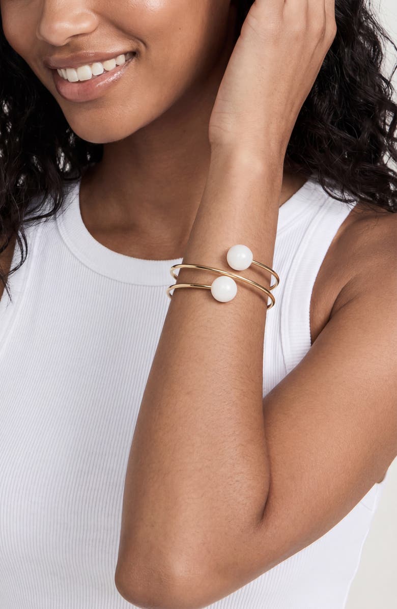 Ettika Summer Escape Cuff Bracelet, Alternate, color, Bone
