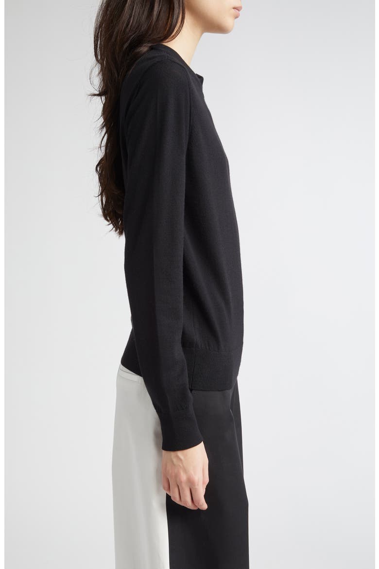 Bea Zip Virgin Wool Sweater, Alternate, color, BLACK