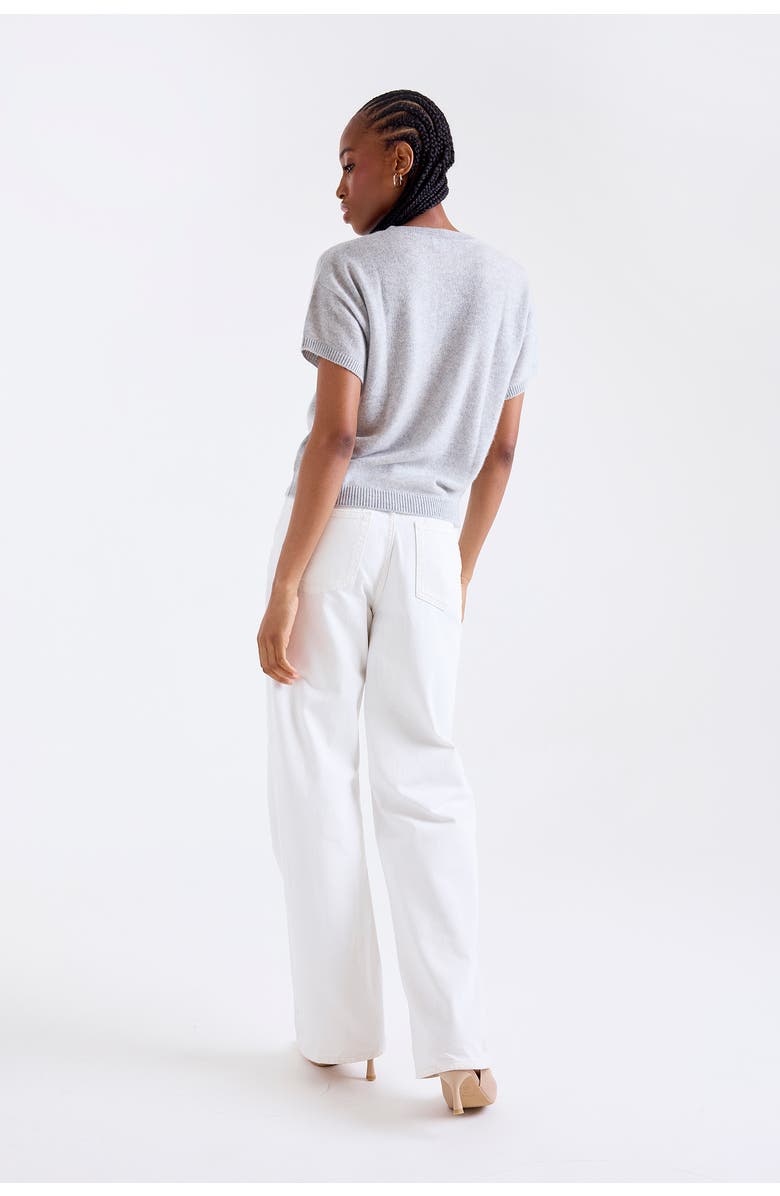 1982 Esme Short Sleeve 100% Cashmere Top, Alternate, color, Super Grey