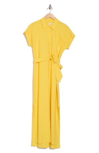 Shop Calvin Klein Linen Blend Maxi Dress