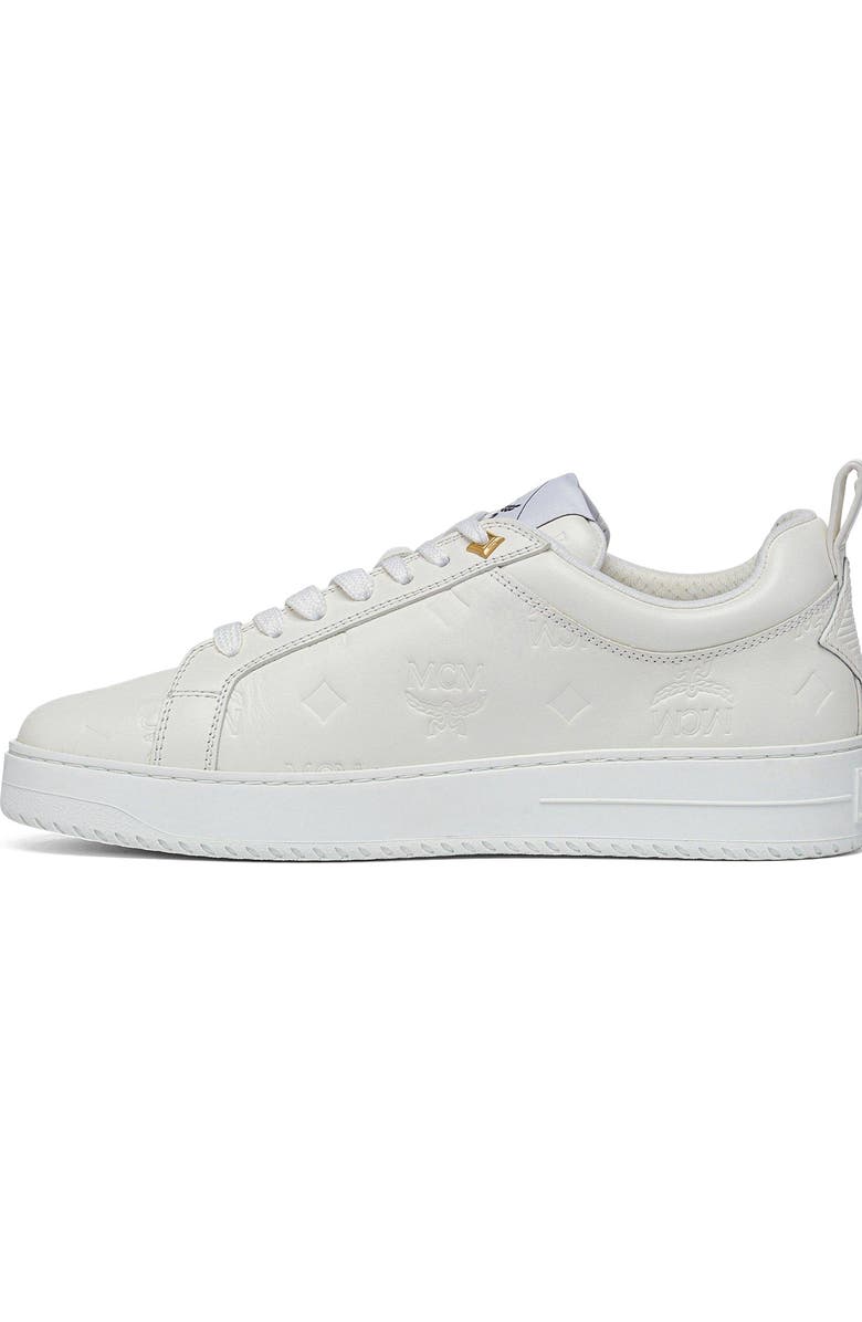 MCM Neo Terrain Lo Sneakers in Monogram Leather, Alternate, color, Grey