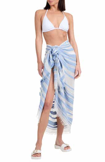 Vince Stripe Fringe Trim Scarf